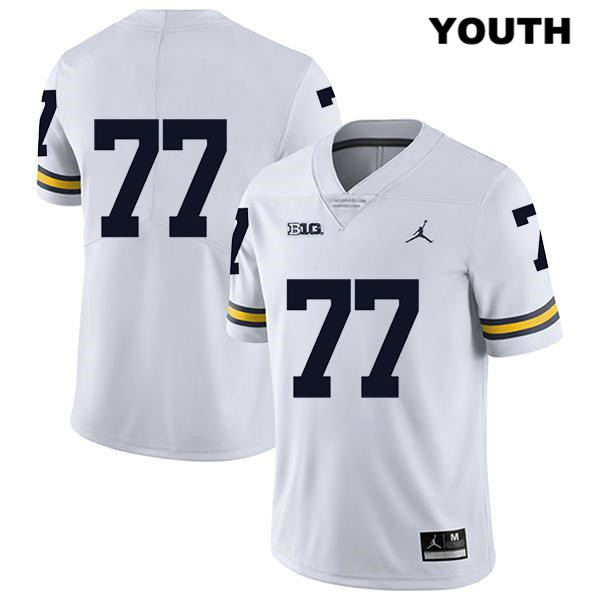 Youth NCAA Michigan Wolverines Trevor Keegan #77 No Name White Jordan Brand Authentic Stitched Legend Football College Jersey NW25F55AE